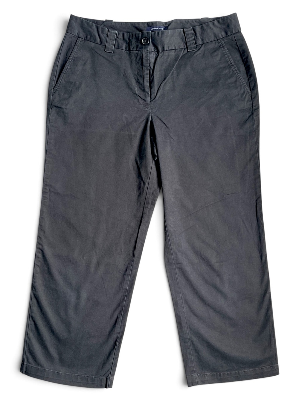 Lands End Women’s Black “Fit 2” Tailored Work Pants/Trousers, Size 8 (Pre-Owned)